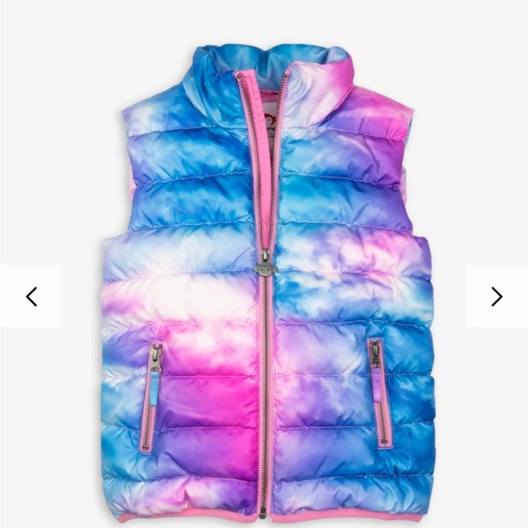 Appaman Pink & Blue Tie-Dye Dream Cloud Puffer Vest LIKE NEW 3T - Picture 1 of 6
